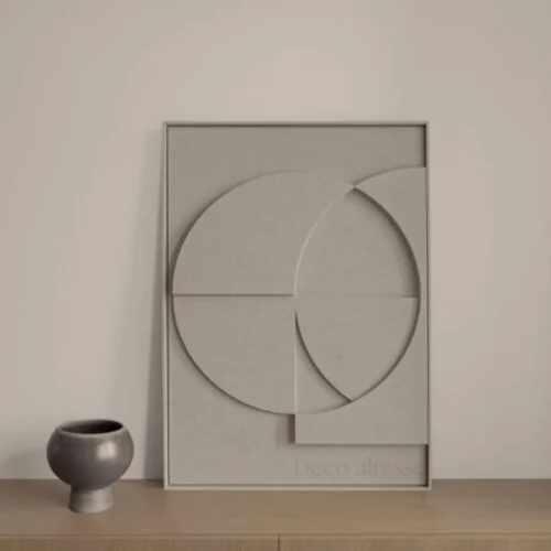 Tableau 3d relief naturel en bois et on dans un décor francophone chic.