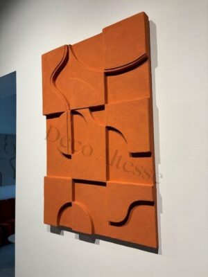 Tableau en 3D au style bohème chic avec détails soignés et couleurs neutres