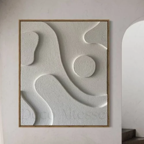 Tableau 3D en relief encadré en bois de chêne