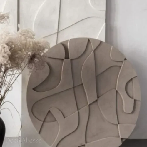 tableau mural rond 3D abstrait fait main parfait pour sublimer votre salon, chambre ou bureau.