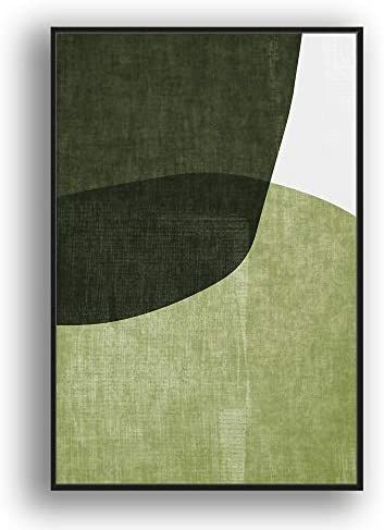 Tableau Abstrait Vert Olive décoratif imprimé sur toile