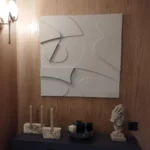 Tableau 3D Écho Minéral Minimaliste Monochrome