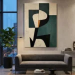 Tableau Abstrait Géométrique Texturé