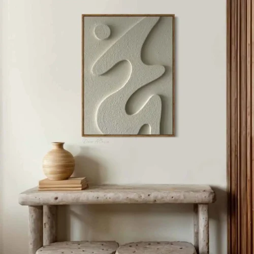 Tableau texturé 3D style organique en relief